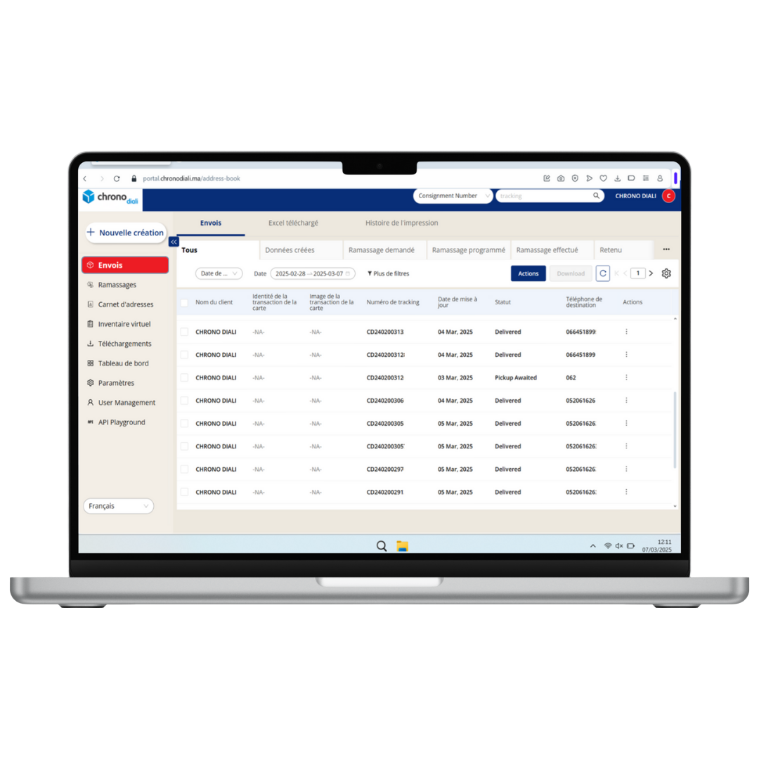 chrono diali dashboard
